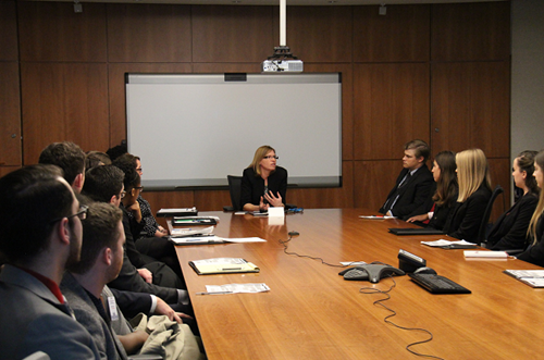 Barbara Finlay (Deputy Ombudsman), speaking during a visit of the Ohio Legislative Fellows