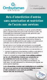 Brochure "Avis d’interdiction d’entrée sans autorisation"