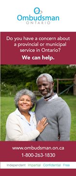 Link to Do you have a concern about a provincial or municipal service in Ontario? Seniors brochure