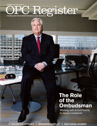 OPC Register magazine cover with Ombudsman Paul Dubé
