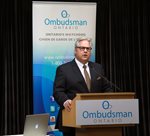 Paul Dubé, Ombudsman of Ontario, at an event speaking
