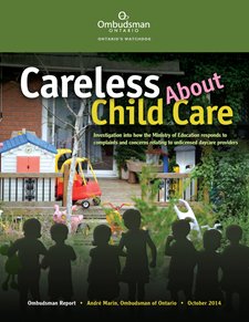 Cover of Ombudsman report, Careless About Child Care