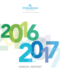 The Ombudsman's 2016-2017 annual report (image of cover)