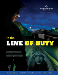 Cover of Ontario Ombudsman report about operational stress injuries with the provincial police