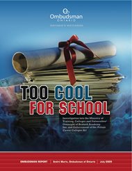 Cover of report, Too Cool for School
