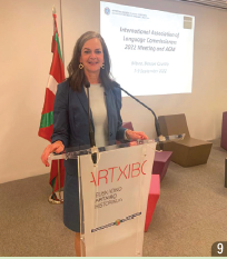 Commissioner Burke speaks to fellow delegates at the seventh conference of the International Association of Language Commissioners, Bilbao, Spain.