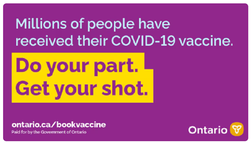 Une publicité gouvernementale sur la vaccination durant la pandémie offerte en anglais seulement.