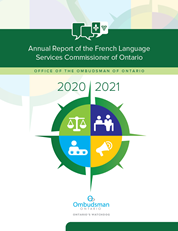 Cover of the French Language Services Commissioner of Ontario 's 2020-2021 Annual report