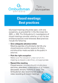 Link to Closed Meetings - Best Practices