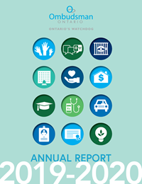 Cover of the Ombudsman Ontario's 2019-2020 Annual report