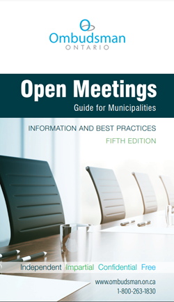 cover of "Open Meetings - Guide for Municipalities"