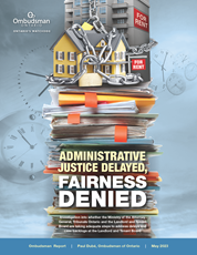 Cover of the "Administrative Justice Delayed, Fairness Denied" report