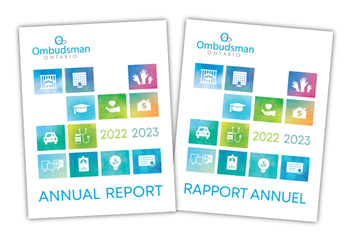 Covers of the 2022-2023 Annual Report, in English and French