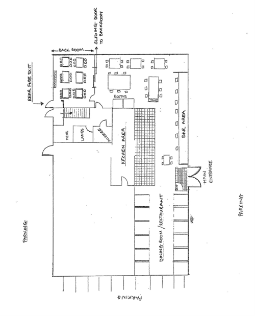 Diagram of the Billy T's Tap and Grill