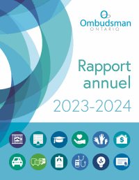 Couverture du rapport annuel 2023-2024 du bureau de l'Ombudsman de l'Ontario