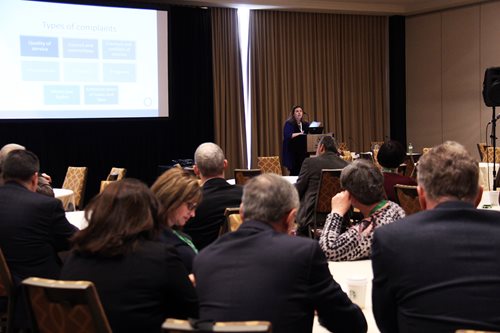 Laura Pettigre presenting at ROMA Speaks conference