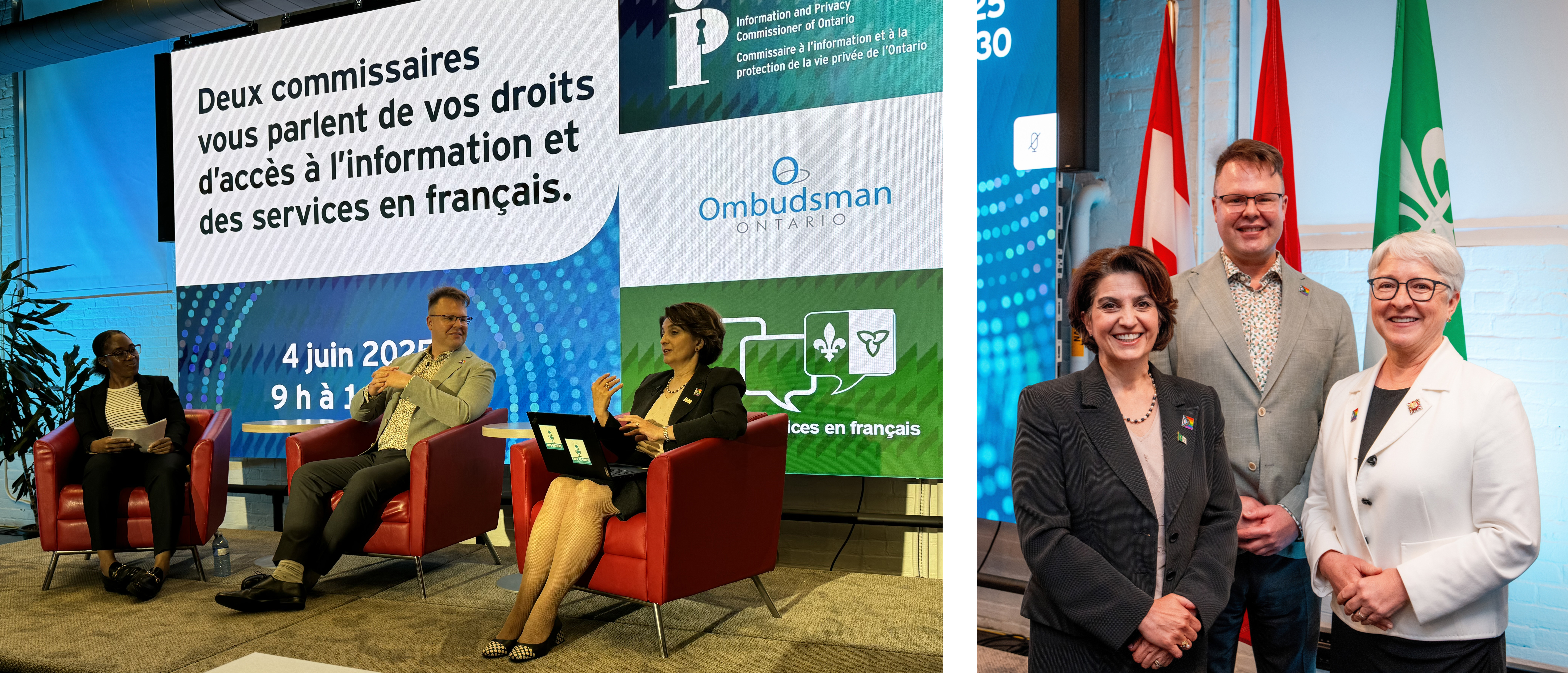 Commissaires des SEF et à l'IPVP à une table ronde et avec LG