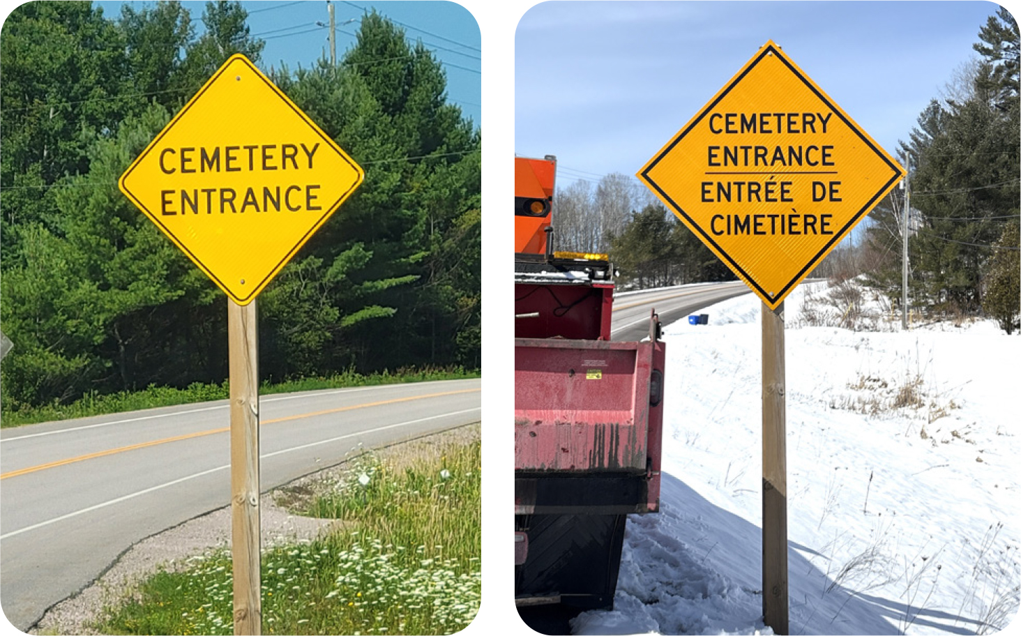 l’entrée d’un cimetière sur la route 64