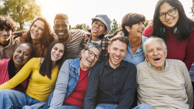 Group of people smiling at the camera