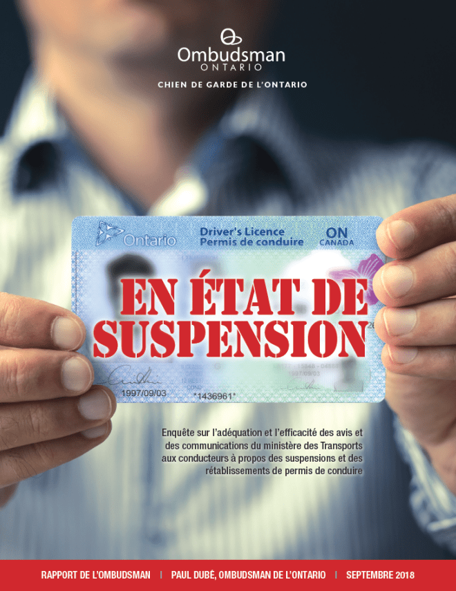 Couverture du rapport, En état de suspension