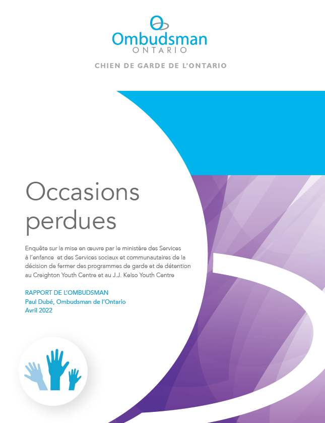Couverture du rapport, Occasions perdues