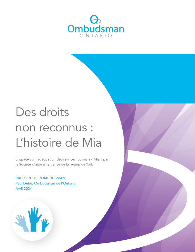 Couverture du rapport, Des droits non reconnus : L’histoire de Mia