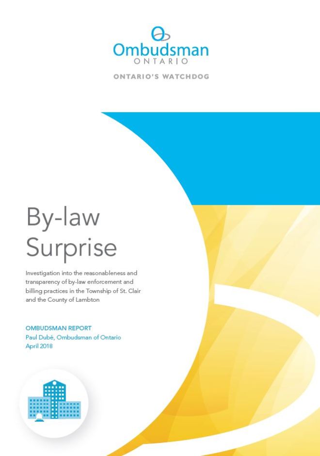 Cover of report, By-law Surprise