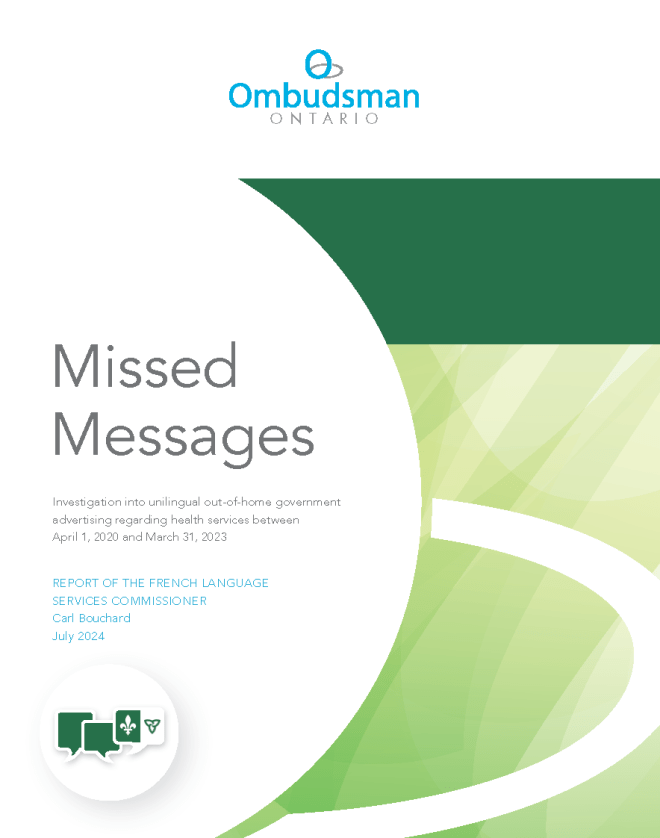 Cover of report Missed Messages