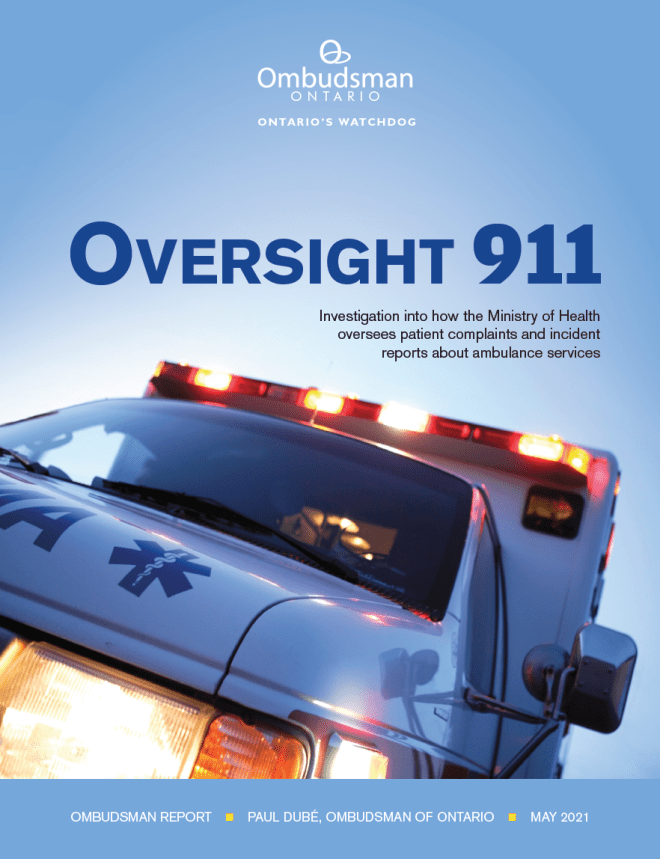 Report cover, Oversight 911