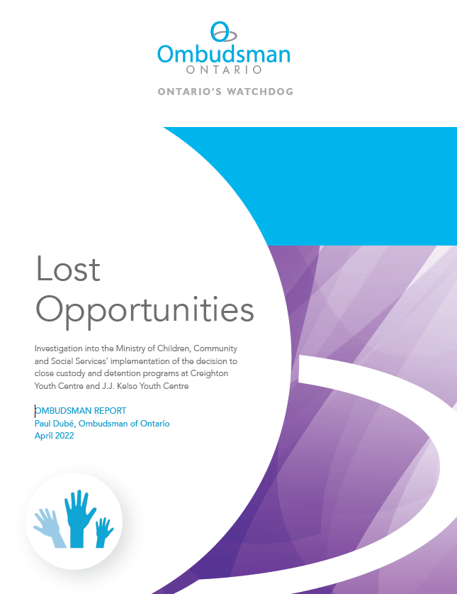Cover of report, Lost Opportunities