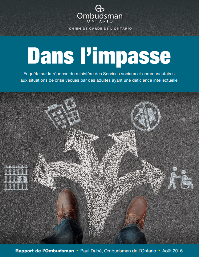 Cover of report, Dans l'impasse