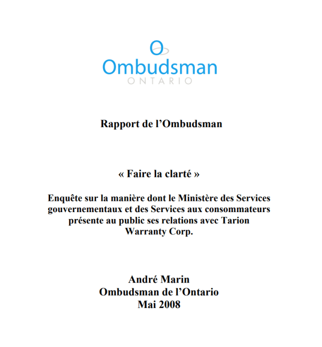 Couverture du rapport, Faire la clarté