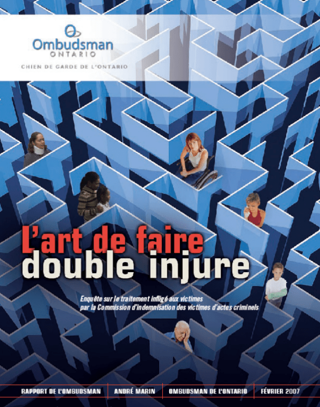 Couverture du rapport, L’art de faire double injure