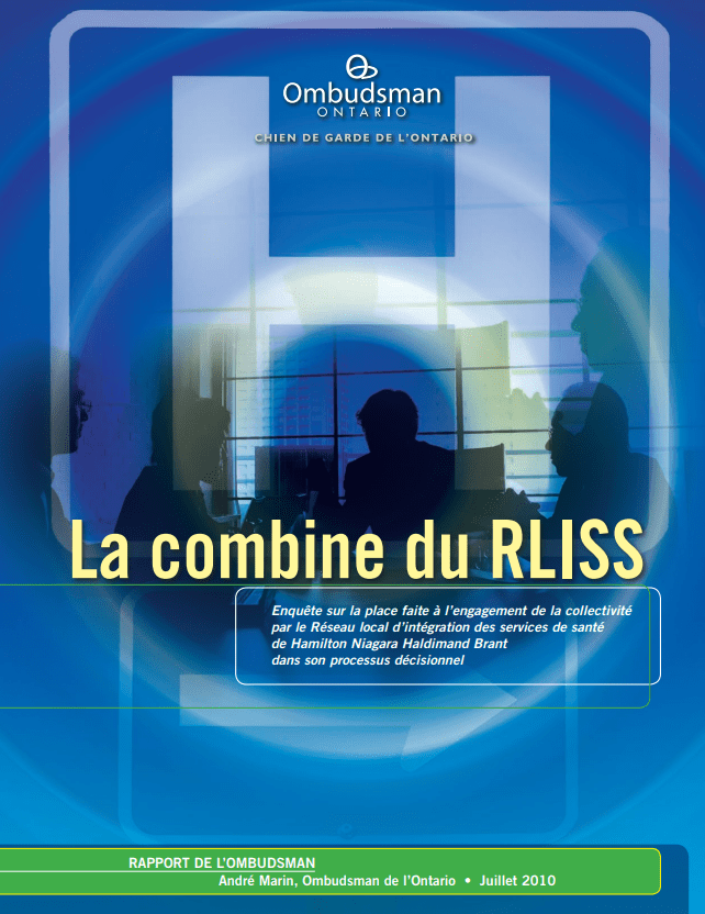 Couverture du rapport, La Combine du RLISS