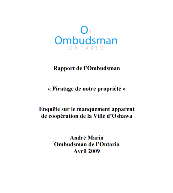 Couverture du rapport, Piratage de notre propriété