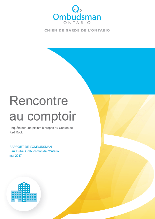 Couverture du rapport, Rencontre au comptoir