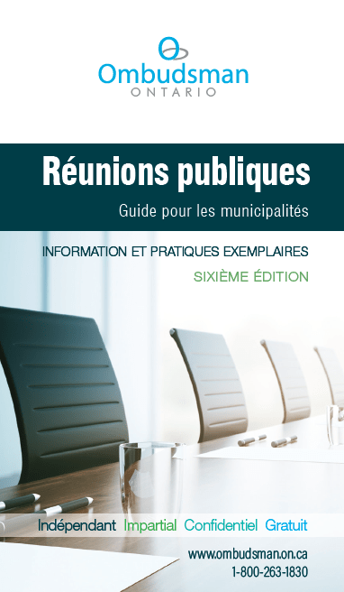 couverture du Guide de réunions publiques pour municipalités