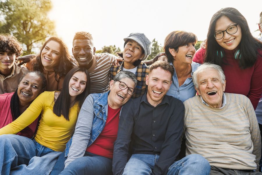 Group of people smiling and laughing